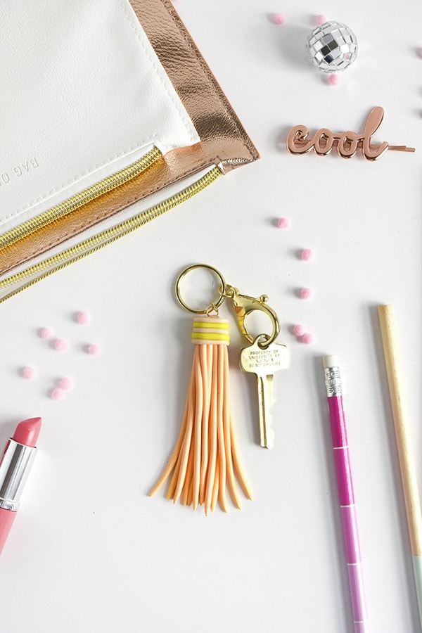 Clay Tassel keychain with key