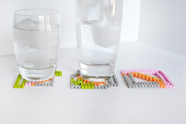 Colorful Perler Bead Coasters