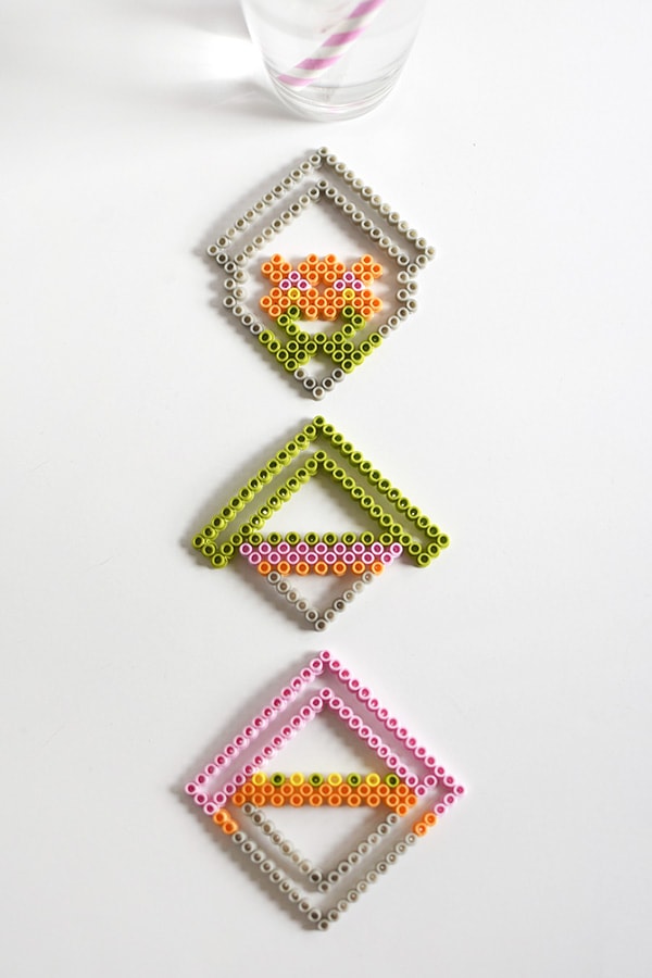Colorful Perler Bead Coasters
