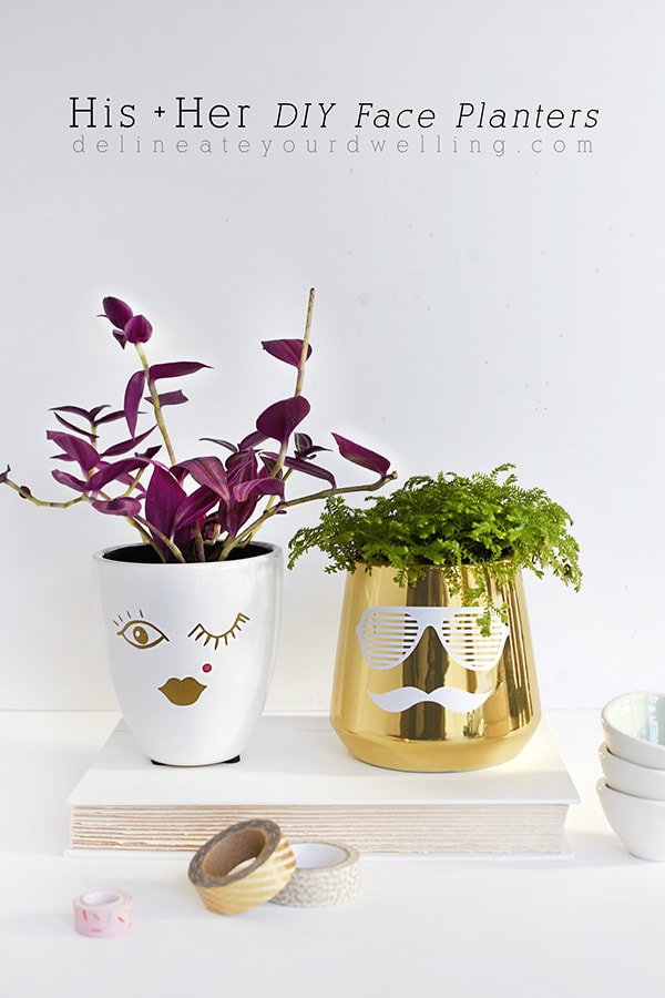Create this simple craft - His & Hers DIY Face Planters, Delineate Your Dwelling