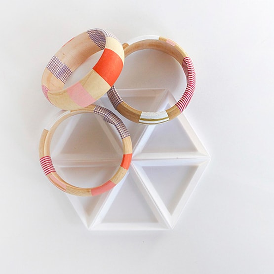 Striped Washi Tape Bangles