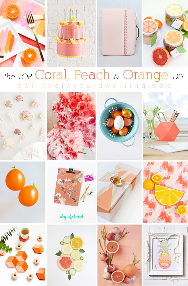 Sewing Craft Buttons COLOR ME CORAL Round Peach Orange Summer