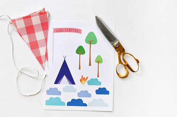 Crafting Steps Camping themed Birthday Cake supplies