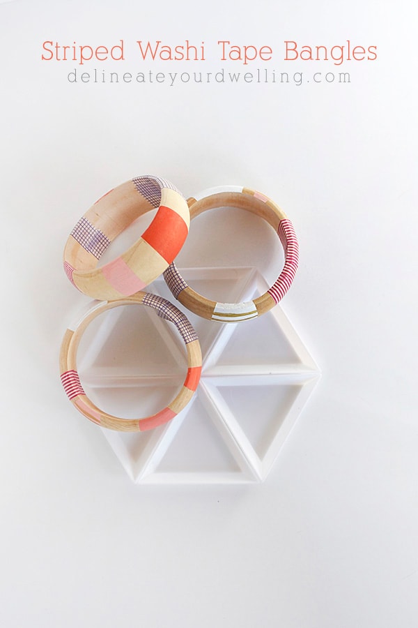 Create these gorgeous DIY Striped Washi Tape Bangles, Delineate Your Dwelling