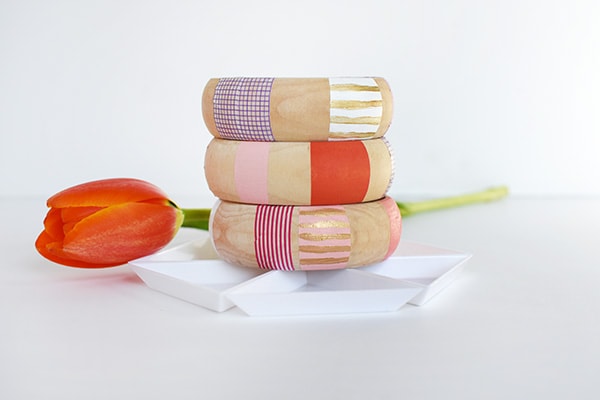 Create these gorgeous DIY Striped Washi Tape Bangles, Delineate Your Dwelling