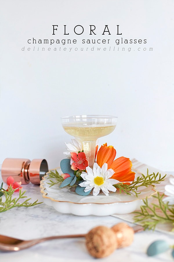 Floral Champagne Saucer Glasses Delineate Your Dwelling