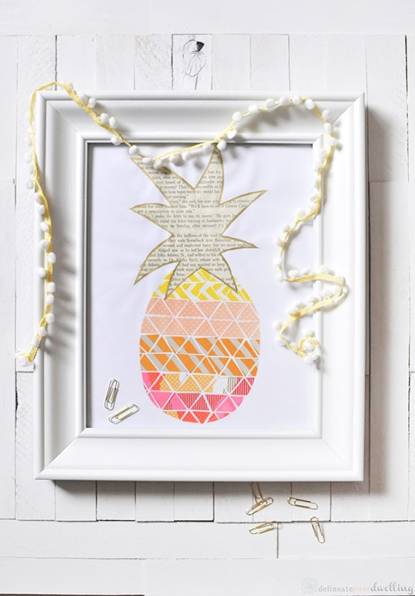 Pineapple-Print coral, peach and orange