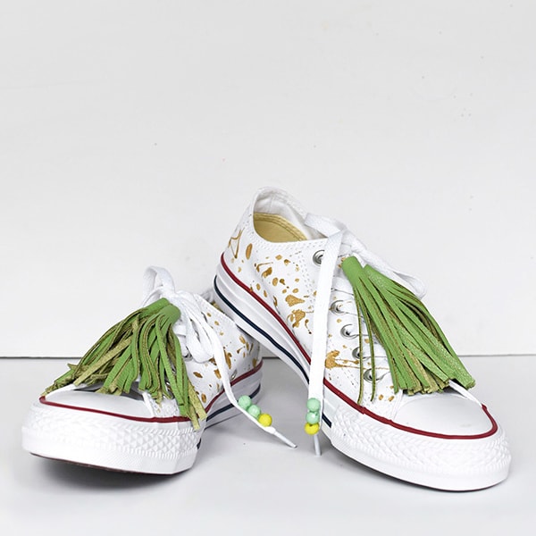 DIY Green Tassel Chuck Taylors