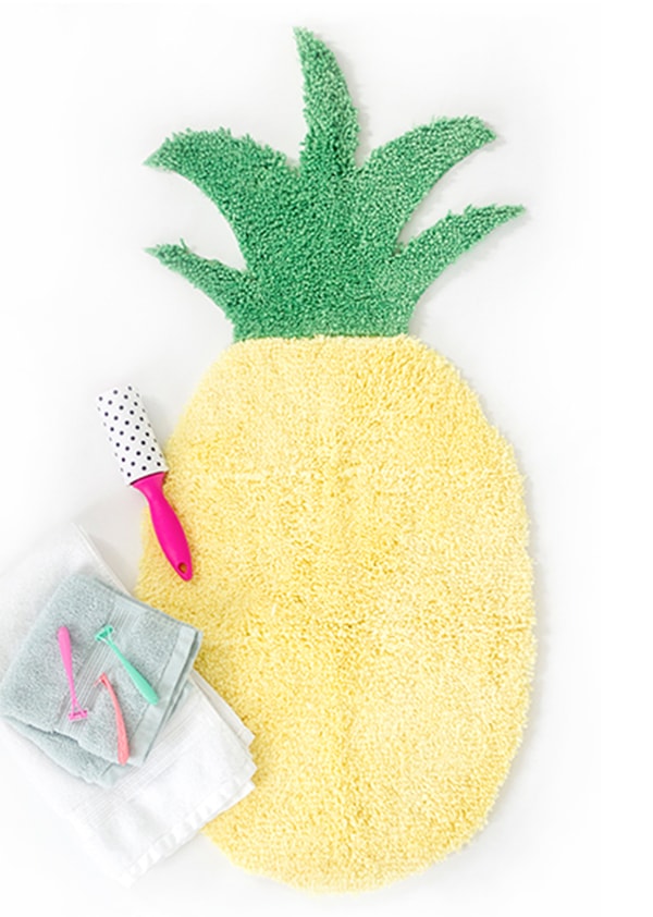 Yellow Pineapple Bath mat