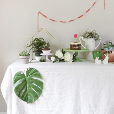 Spring Tablescape using plants!