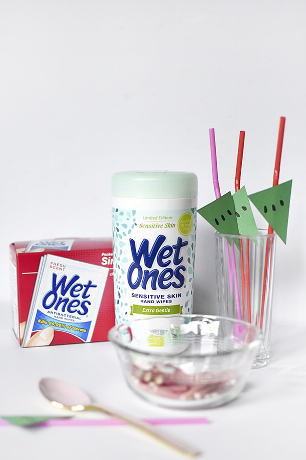 Watermelon Popsicle Bar Easy Cleanup with WetOnes