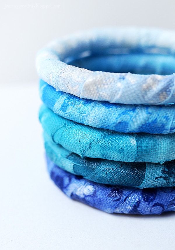 Blue Fabric Bracelets