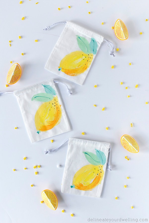 Create easy to make DIY Painted Lemon Bags! Perfect for summer fun. Delineate Your Dwelling