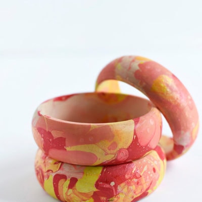 Colorful Marbled Bangle Bracelet