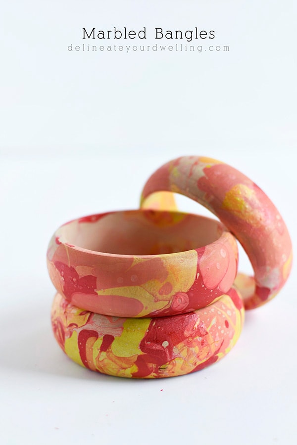 Colorful Marbled Bangle Bracelets