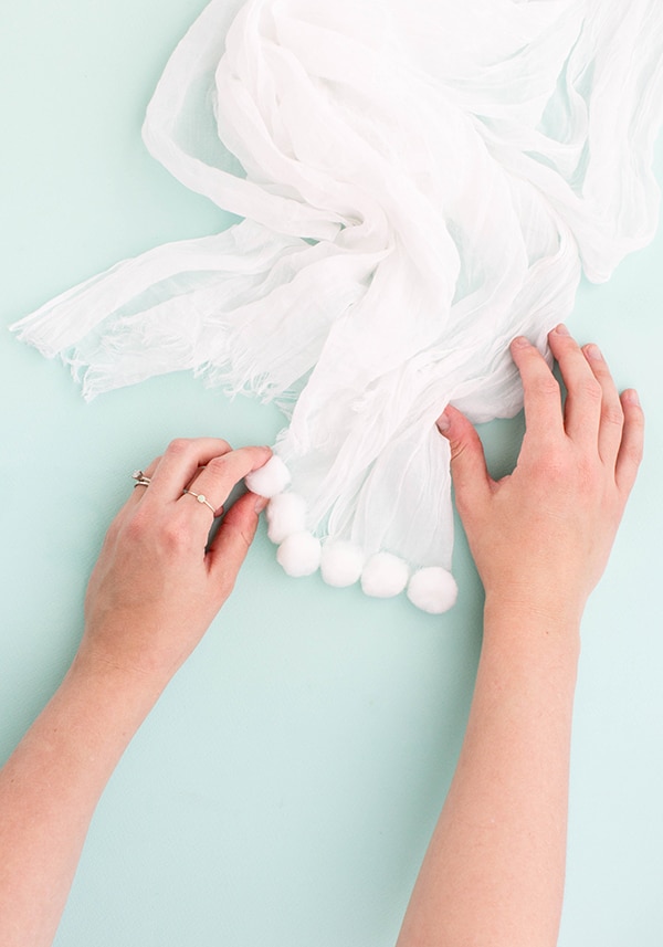 DIY White On White Pom-Pom Scarf-2