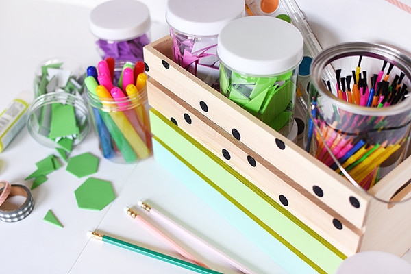 Create a DIY Kids Art Supply Crate to keep all that creativity organized and easy to use! Delineate Your Dwelling