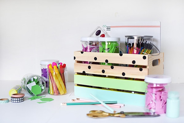 Create a DIY Kids Art Supply Crate to keep all that creativity organized and easy to use! Delineate Your Dwelling