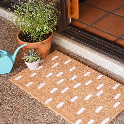 Painted DIY White Dash Doormat