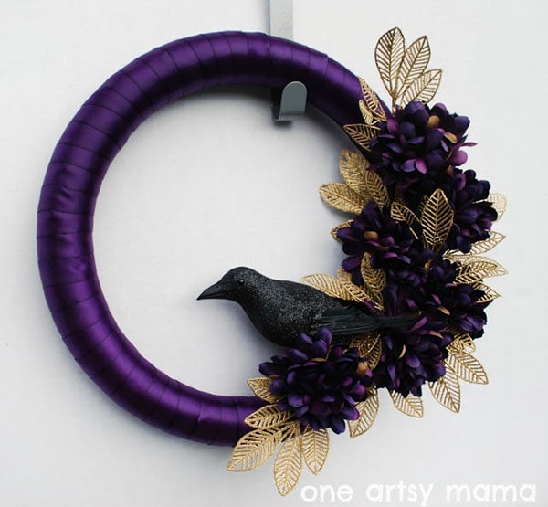 purple ravens wreath