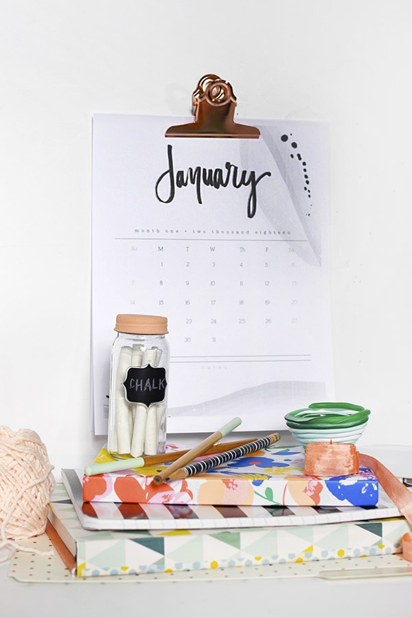 2018 Hand Lettered Calendar, Delineate Your Dwelling #calendar #handletteredcalendar