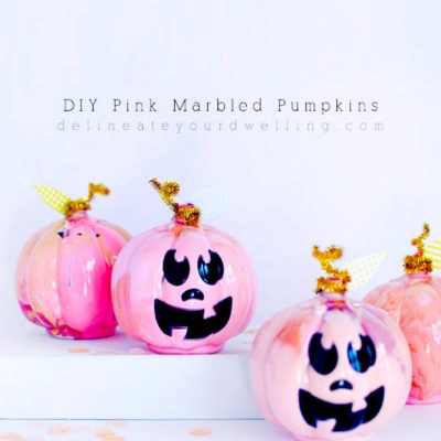 Fun and festive DIY Pink Marbled Pumpkins