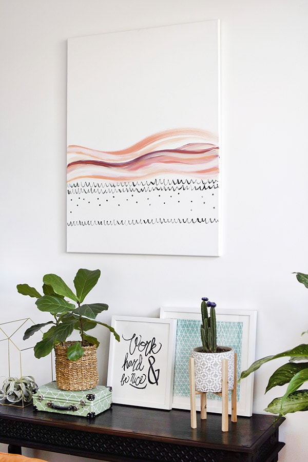 Art above console table