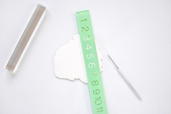 Mint Green ruler and clay
