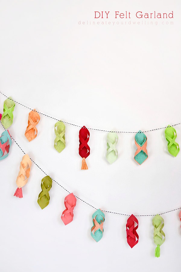 Red and Green Felt Garland