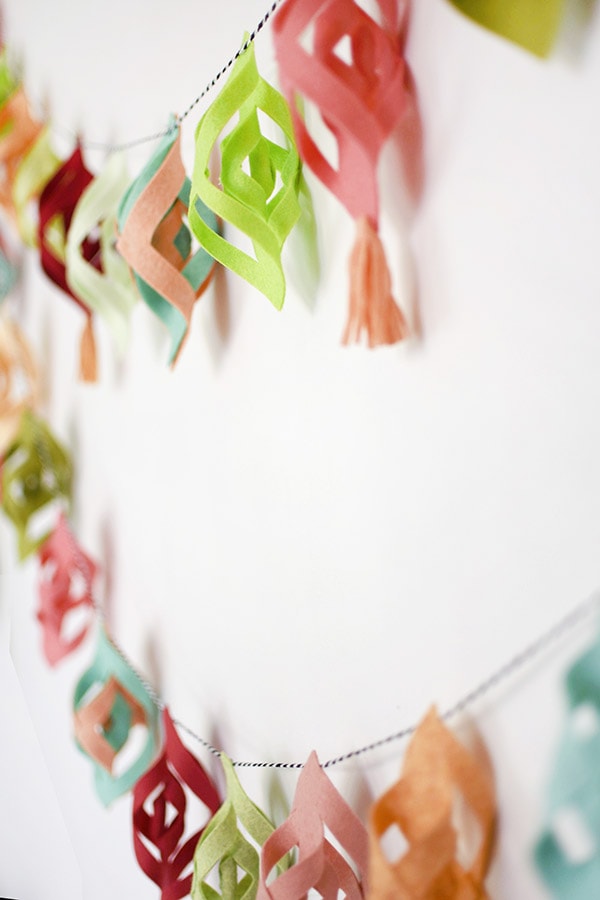 Pink and Green Felt Garland