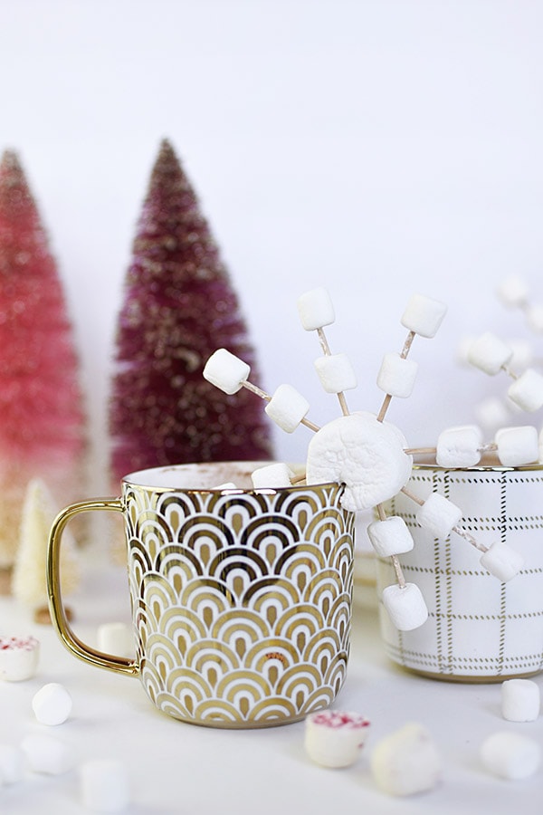 Festive Snowflake Hot Cocoa mugs