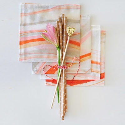 1 Hand Painted Cocktail Napkins