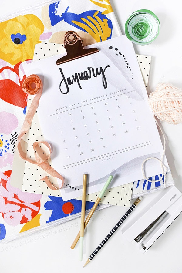 2018 FREE Hand Lettered Calendar, Top Reader Creative, Craft, Home Decor 2017 Posts, Delineate Your Dwelling