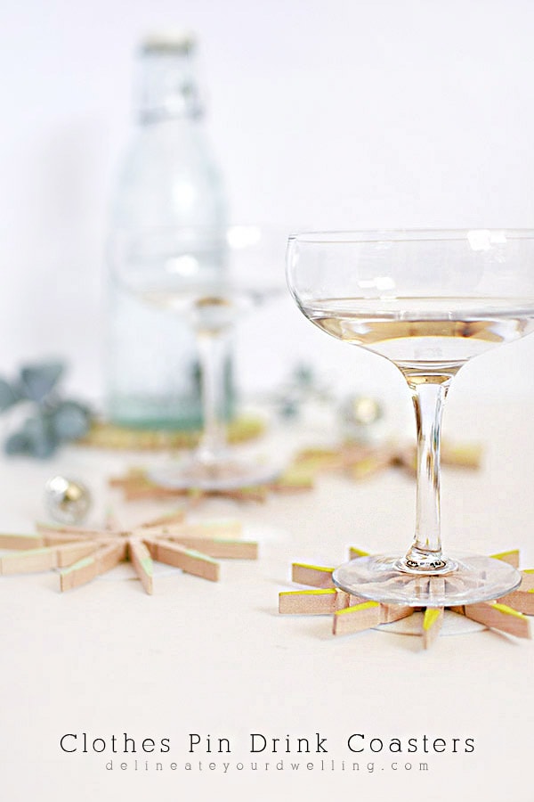 Easy to make DIY Clothespin Drink Coasters, Delineate Your Dwelling