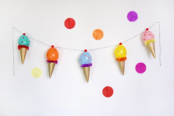 DIY Ice Cream Party Garland, perfect for any dessert themed party! Delineate Your Dwelling