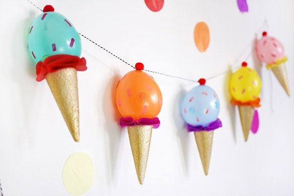 DIY Ice Cream Party Garland, perfect for any dessert themed party! Delineate Your Dwelling