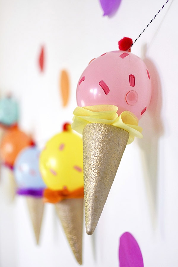 DIY Ice Cream Party Garland, perfect for any dessert themed party! Delineate Your Dwelling
