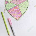 Geometric Heart Coloring Page