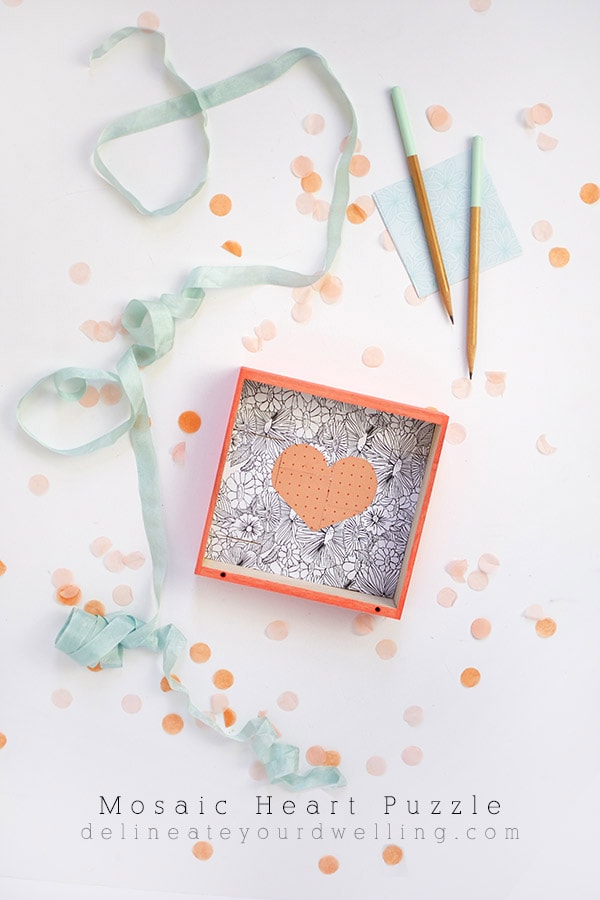 Create fun Square Mosaic Heart Puzzle DIY 