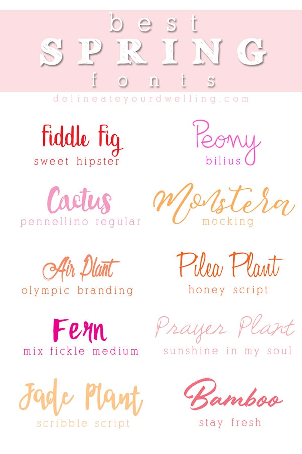 Download the BEST Spring Fonts for free download! Fonts are perfect for Spring and Easter fun. They make invitations, party decor, printables and all your fonts needs so much better. Delineate Your Dwelling #springfont #easterfont #happyfont