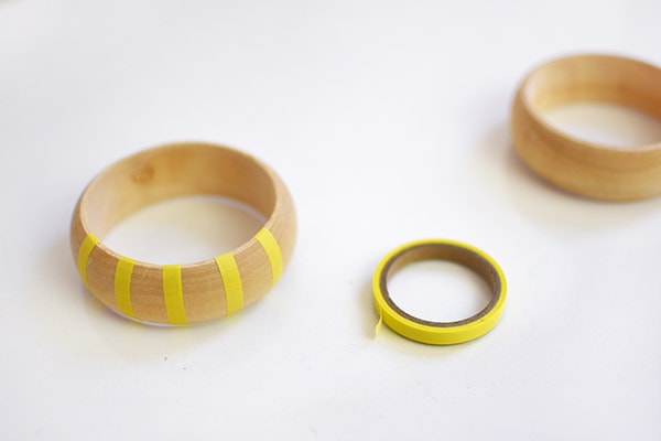 Wooden Bracelets with tape