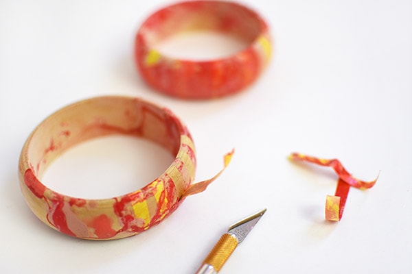 Bracelets with tape removed