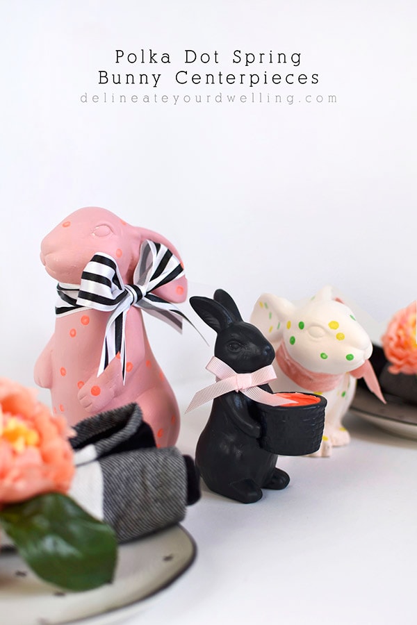 Polka Dot Spring Bunny centerpieces, Delineate Your Dwelling