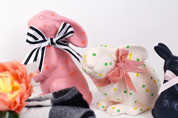  Learn how to make unique patterned Spring Bunny with polka dots. These fun centerpieces will be great additions to your Easter table this year. Delineate Your Dwelling #springbunny #bunnycenterpiece
