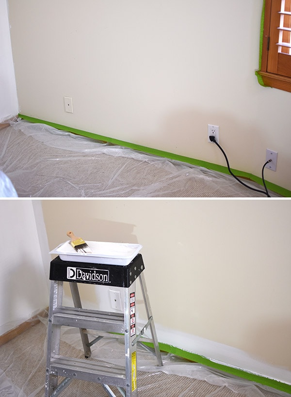 Frog tape on trim of walls