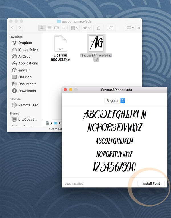 Install fonts on a Mac- step2