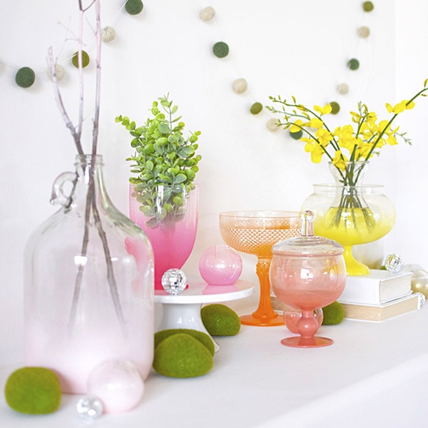 Colorful Spring Mantel Display