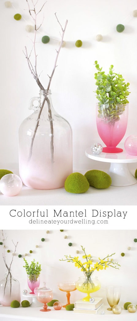 Create a Colorful DIY Spring Vase Mantel Display, Delineate Your Dwelling