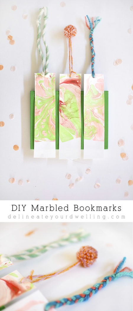 Easy DIY Marbled Bookmarks