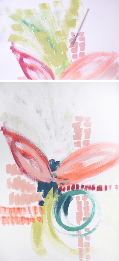 How to create an Abstract Flower art Painting! Step by step instructions on abstract art. Delineateyourdwelling.com